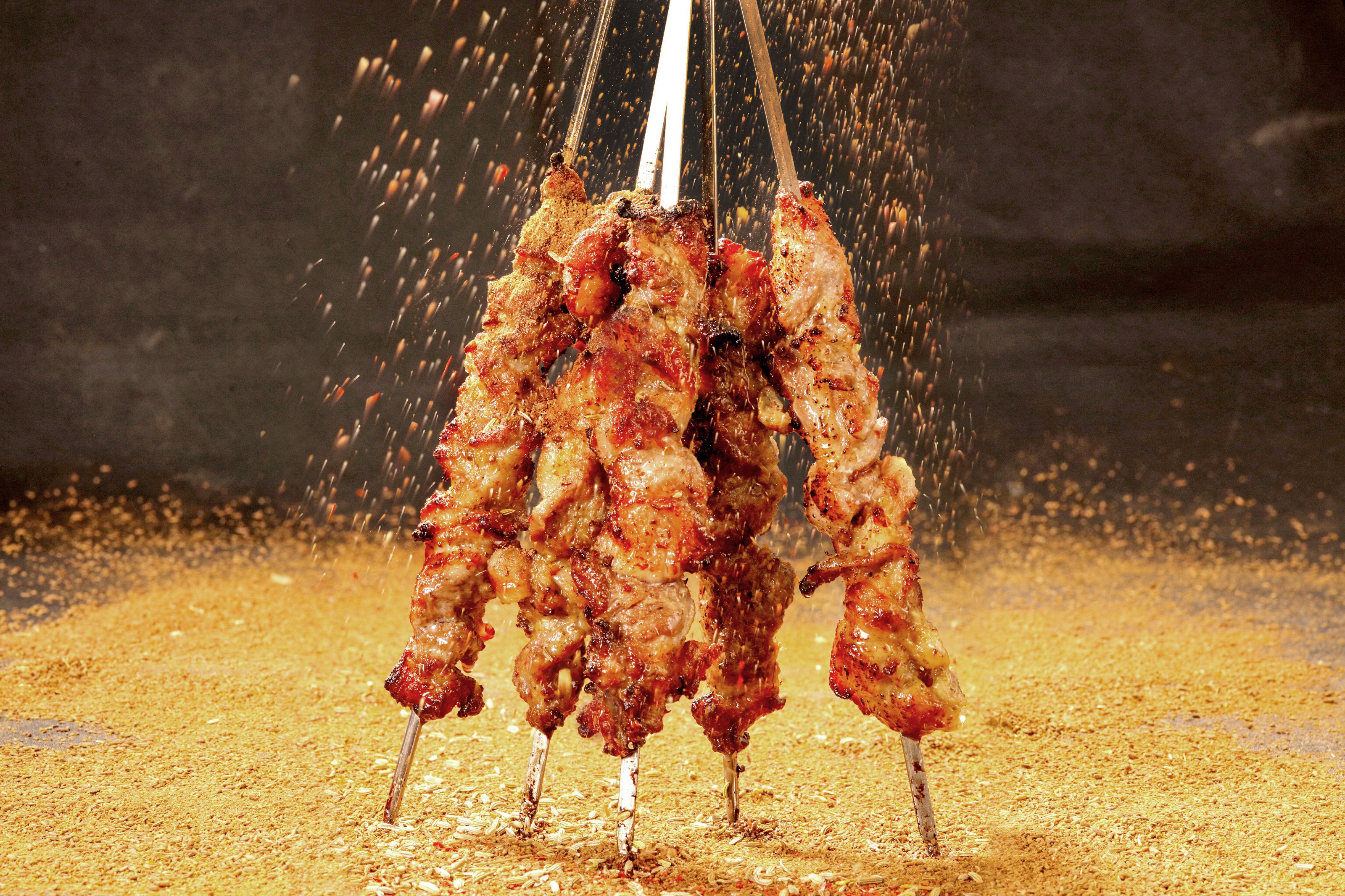 Lamb skewers with Xinjiang cumin
