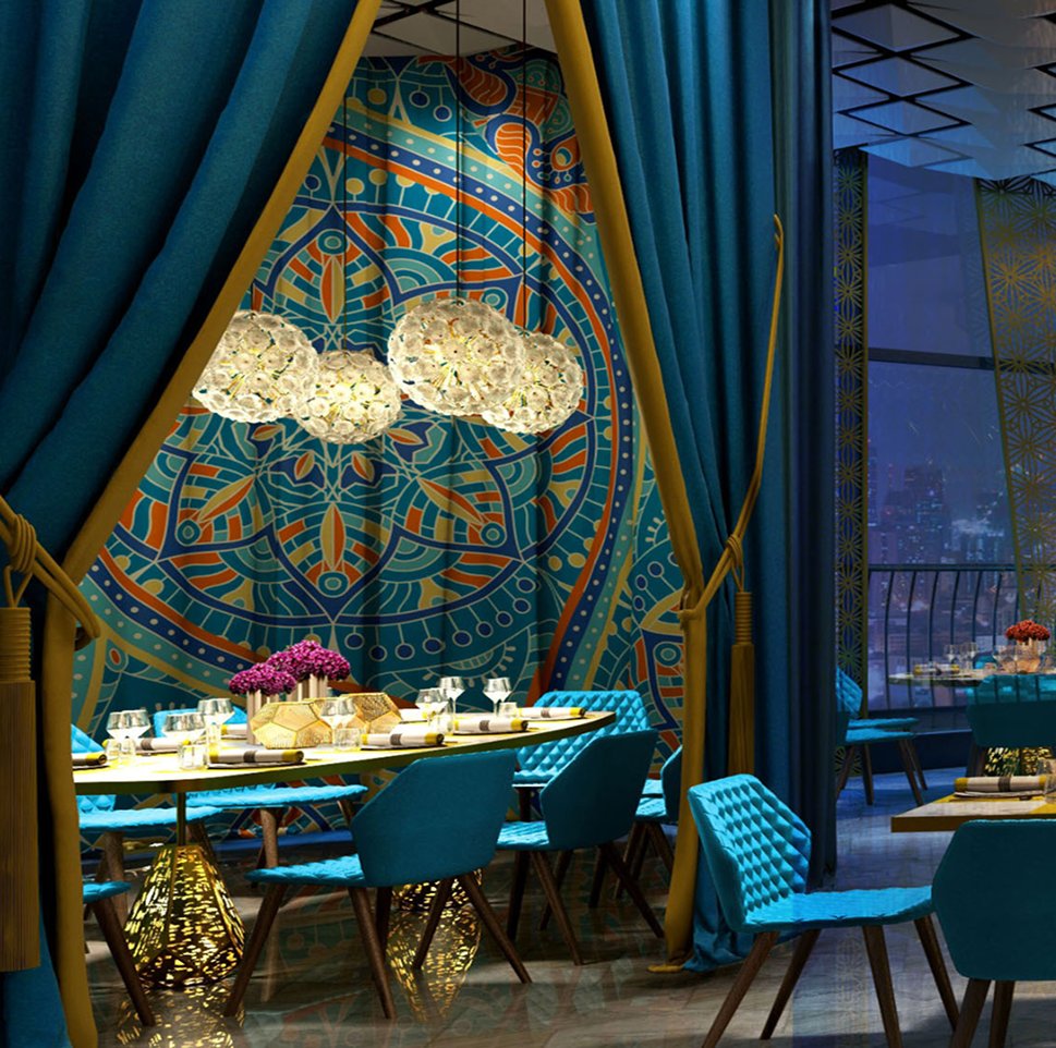 Alijiang ceiling lanterns at night
